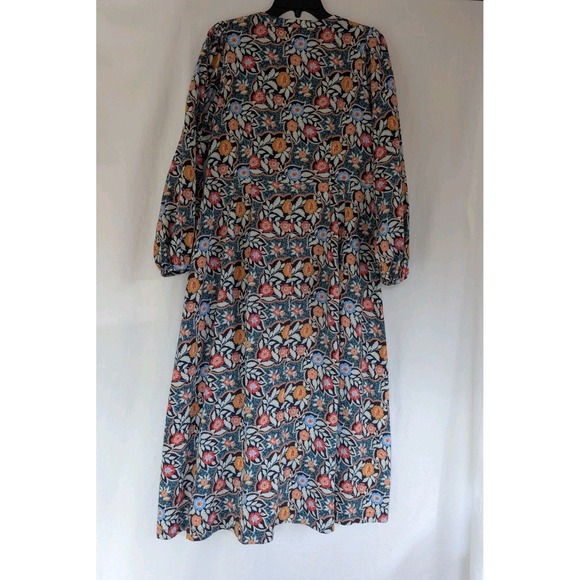 Universal Thread Dress M Floral Print Button Front Dress Cotton Blend Multicolor - Picture 2 of 6